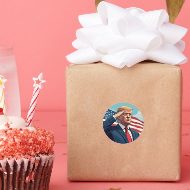 Sticker Rond Donald Trump 2024 (Fête)