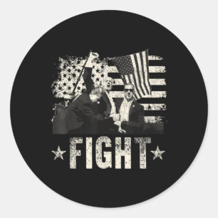 Sticker Rond Donald Trump 2024 Combattre Donald Trump