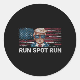 Sticker Rond Donald Trump 2024 Cours Point Cours Drôle Républic