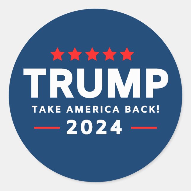 Sticker Rond Donald Trump 2024 et l'Amérique (Devant)