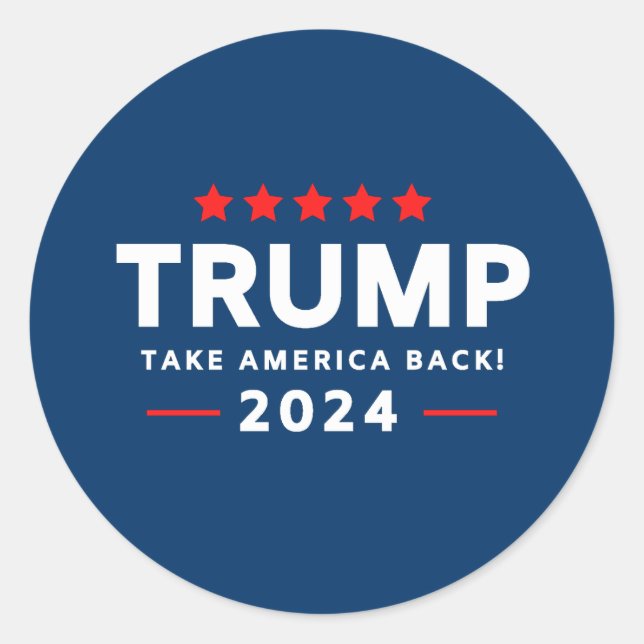 Sticker Rond Donald Trump 2024 et l'Amérique (Devant)