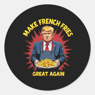 Sticker Rond Donald Trump 2024 frite - Faire des frites G