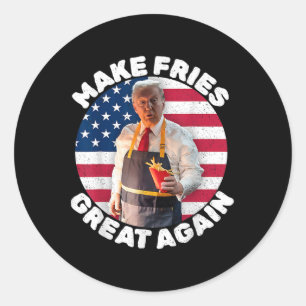 Sticker Rond Donald Trump 2024 frite - Rendre les frites génial
