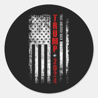 Sticker Rond Donald Trump 2024 : l'Amérique doit le drapeau amé