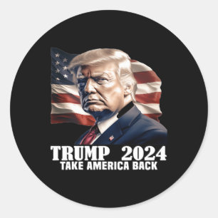 Sticker Rond Donald Trump 2024 Prendre l'Amérique Ck Élection -