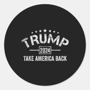 Sticker Rond Donald Trump 2024 Reprendre l'Amérique 4 juillet