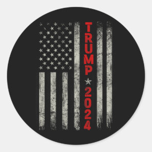 Sticker Rond Donald Trump 2024 Reprendre le drapeau américain à