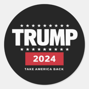 Sticker Rond Donald Trump 2024 Reprenez l'Amérique Élection