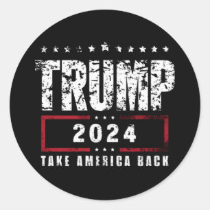 Sticker Rond Donald Trump 2024 Reprenez l'Amérique Élection