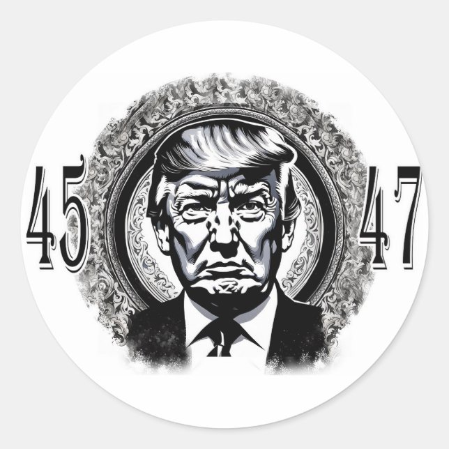 Sticker Rond Donald Trump 45/47 (Devant)