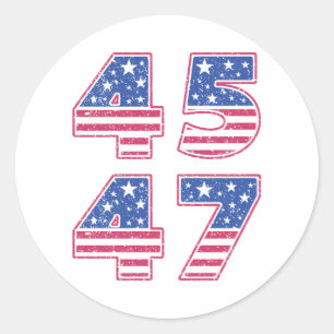 Sticker Rond Donald Trump 45-47