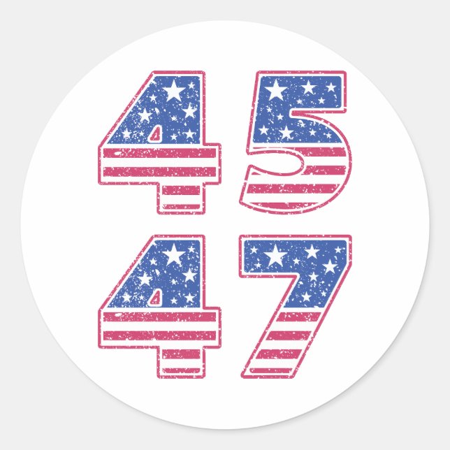 Sticker Rond Donald Trump 45-47 (Devant)