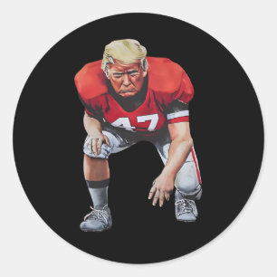 Sticker Rond Donald Trump 47 Joueur de football américain Drôle