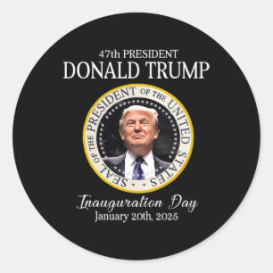 Sticker Rond Donald Trump 47e investiture du président 2025 Sup