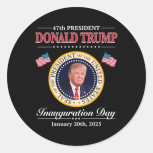 Sticker Rond Donald Trump 47e investiture du président 2025 Sup