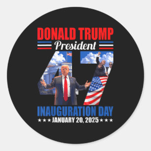 Sticker Rond Donald Trump 47e Jour de l'investiture Janua