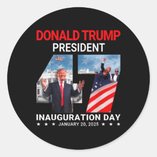 Sticker Rond Donald Trump 47e Jour de l'investiture Janua