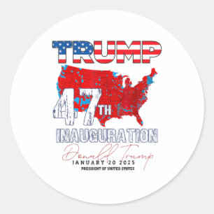 Sticker Rond Donald Trump 47e président 2025 Inauguration États