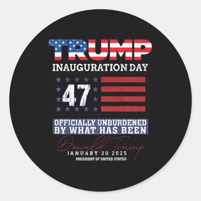 Sticker Rond Donald Trump 47e président 2025 Inauguration États (Devant)