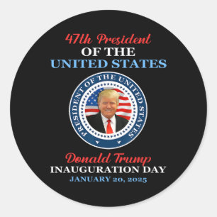 Sticker Rond Donald Trump 47e président 2025 Inauguration États