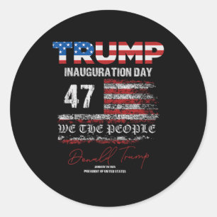 Sticker Rond Donald Trump 47e président 2025 Inauguration États