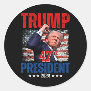 Sticker Rond Donald Trump 47ème Président 2024 Trump Inaugurati