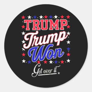 Sticker Rond Donald Trump a gagné, il faut s'y faire 2024 Trump