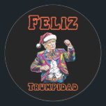 Sticker Rond Donald Trump Christmas Feliz Trumpidad 1<br><div class="desc">Donald Trump Christmas Feliz Trumpidad 1</div>