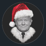 Sticker Rond Donald Trump Christmas Funny Santa Hat Don<br><div class="desc">Donald Trump Christmas Funny Santa Hat Don</div>
