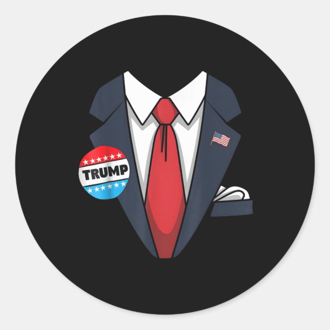 Sticker Rond Donald Trump Costume Halloween Pour Toddler Ki (Devant)