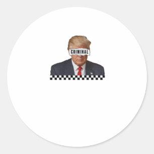 Sticker Rond Donald Trump - Criminel