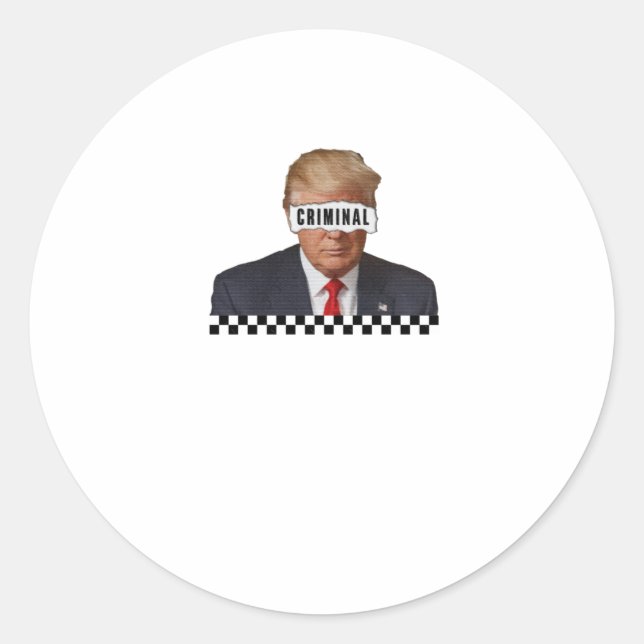 Sticker Rond Donald Trump - Criminel (Devant)