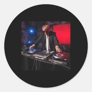 Sticker Rond Donald Trump Dj Sur Les Tourne-disques
