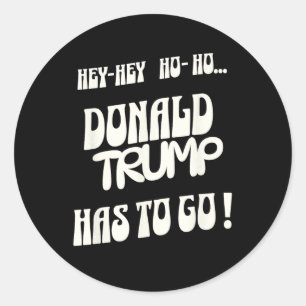 Sticker Rond Donald Trump doit partir Non au roi Non à l'autori