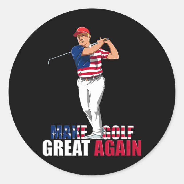 Sticker Rond Donald Trump - Drôle cadeau de golf (Devant)
