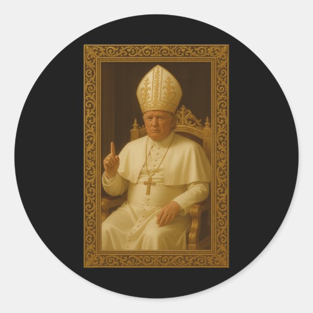 Sticker Rond Donald Trump en mème du Vatican (Devant)