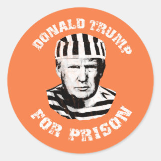 Sticker Rond Donald Trump En Prison