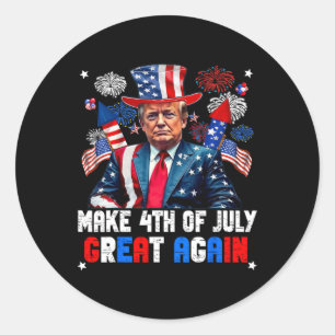 Sticker Rond Donald Trump Feu d'artifice patriotique rend au 4 