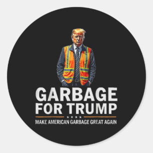 Sticker Rond Donald Trump Garbyge Orange Reflex Safety Vest