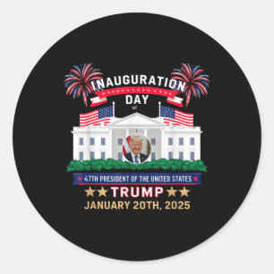 Sticker Rond Donald Trump Jour de l'investiture 2025 47e Présid