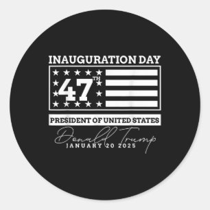 Sticker Rond Donald Trump Jour de l'investiture 2025 Hommes Fem