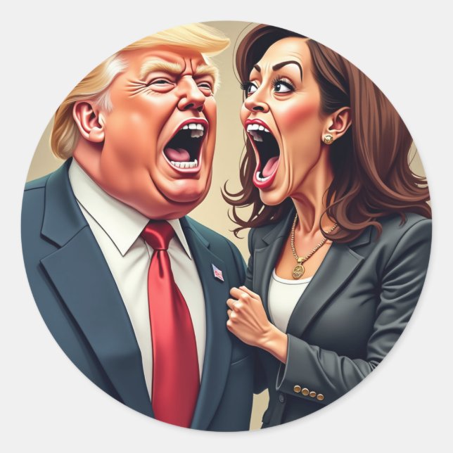 Sticker Rond Donald Trump Kamala harris (Devant)
