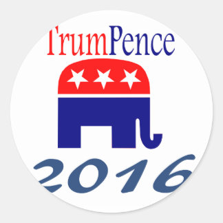 Sticker Rond Donald Trump, Mike Pence, président