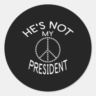 Sticker Rond Donald Trump N'Est Pas Mon Président T Shirt1