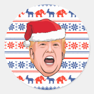 Sticker Rond DONALD TRUMP Noël