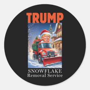 Sticker Rond Donald Trump Noël Funny Snowflake Suppression