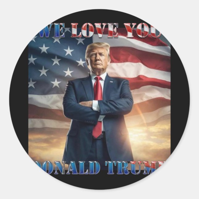 Sticker Rond Donald Trump, nous vous aimons (Devant)