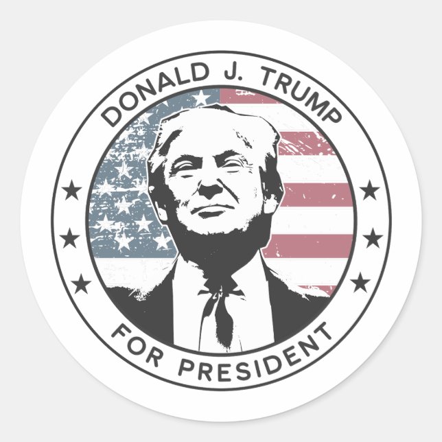 Sticker Rond Donald Trump pour le président #MAGA (Devant)