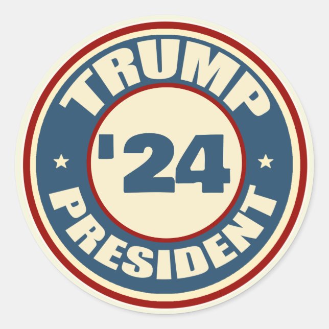 Sticker Rond Donald Trump Président 2024 (Devant)