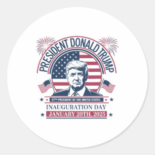Sticker Rond Donald Trump remporte le 47e président - 2024 Potu